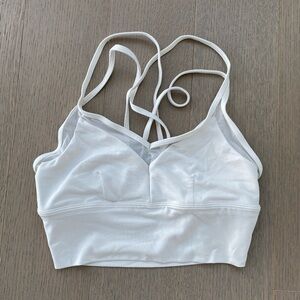 ALO Yoga Sneak Long Strappy Bra in Bone